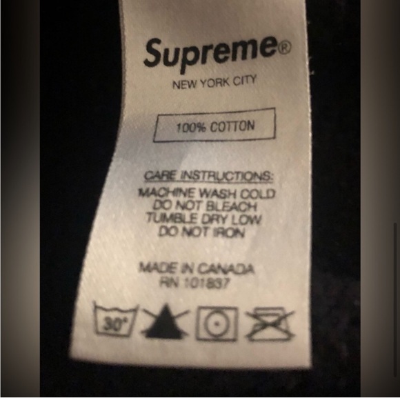 Black Supreme Hoodie Size L | Embroidered Classic Script - Picture 6 of 7